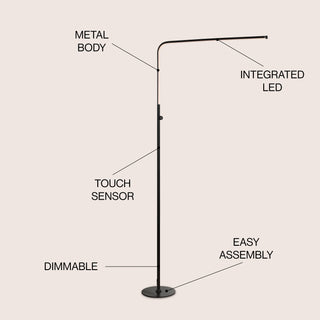 Natalie 63" LED Integrated Floor Lamp - JONATHAN Y