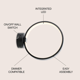Nathaniel 14" Dimmable Integrated LED Metal Wall Sconce - JONATHAN Y