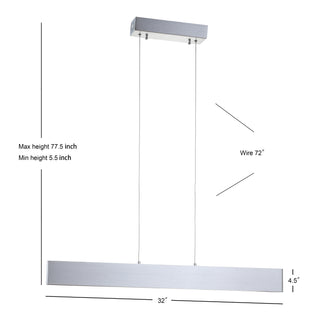 Draper Dimmable Adjustable Integrated LED Metal Linear Pendant - JONATHAN Y