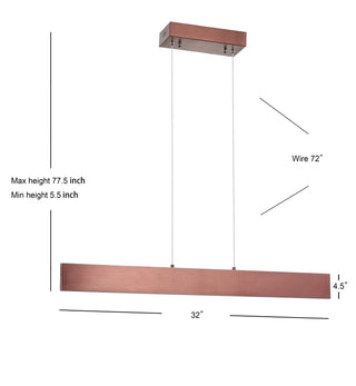 Draper Dimmable Adjustable Integrated LED Metal Linear Pendant - JONATHAN Y