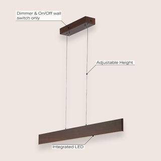 Draper Dimmable Adjustable Integrated LED Metal Linear Pendant