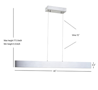 Draper Dimmable Adjustable Integrated LED Metal Linear Pendant