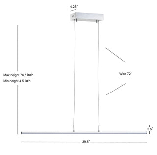 Conley 39.5" Dimmable Adjustable Integrated LED Metal Linear Pendant - JONATHAN Y
