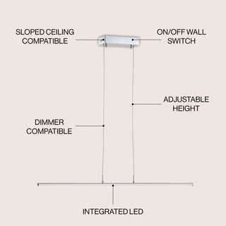 Conley 39.5" Dimmable Adjustable Integrated LED Metal Linear Pendant
