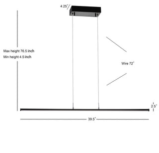 Conley 39.5" Dimmable Adjustable Integrated LED Metal Linear Pendant - JONATHAN Y
