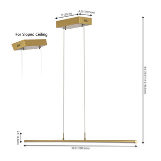 Conley 39.5" Dimmable Adjustable Integrated LED Metal Linear Pendant - JONATHAN Y