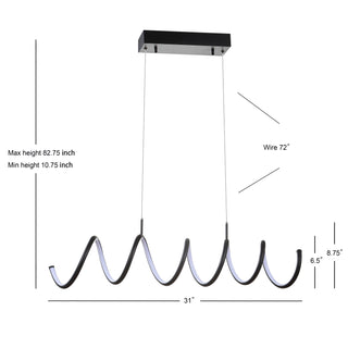 Ali 31" Dimmable Adjustable Integrated LED Metal Linear Pendant - JONATHAN Y