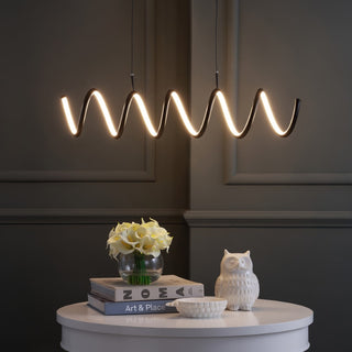 Ali 31" Dimmable Adjustable Integrated LED Metal Linear Pendant - JONATHAN Y
