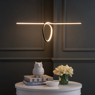 Ali 34.5" Dimmable Adjustable Integrated LED Metal Linear Pendant - JONATHAN Y