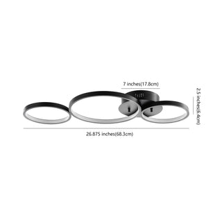 Nube 26.88" Contemporary Modern Metal Integrated LED Flush Mount - JONATHAN Y