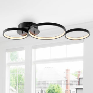 Nube 26.88" Contemporary Modern Metal Integrated LED Flush Mount - JONATHAN Y