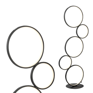 Pluto Stacked Circles 45" Contemporary Modern Iron/Aluminum Integrated LED Floor Lamp - JONATHAN Y