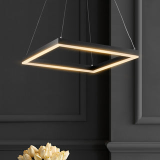 Baxter Modern Contemporary Aluminum Integrated LED Hoop Pendant - JONATHAN Y