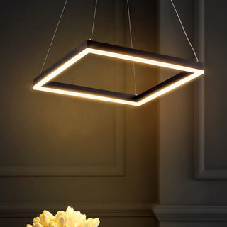 Baxter Modern Contemporary Aluminum Integrated LED Hoop Pendant - JONATHAN Y