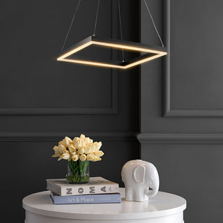 Baxter Modern Contemporary Aluminum Integrated LED Hoop Pendant - JONATHAN Y
