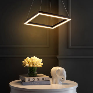 Baxter Modern Contemporary Aluminum Integrated LED Hoop Pendant - JONATHAN Y