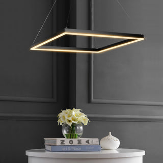Baxter Modern Contemporary Aluminum Integrated LED Hoop Pendant - JONATHAN Y