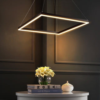 Baxter Modern Contemporary Aluminum Integrated LED Hoop Pendant - JONATHAN Y