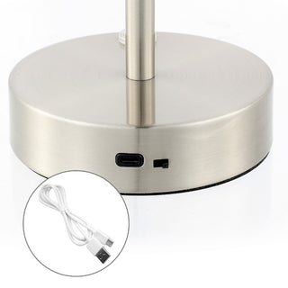 Natalia 12.25" Modern Minimalist Iron Rechargeable Integrated LED Table Lamp - JONATHAN Y