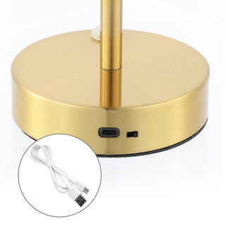 Natalia 12.25" Modern Minimalist Iron Rechargeable Integrated LED Table Lamp - JONATHAN Y