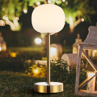 Natalia 12.25" Modern Minimalist Iron Rechargeable Integrated LED Table Lamp