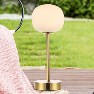 Natalia 12.25" Modern Minimalist Iron Rechargeable Integrated LED Table Lamp
