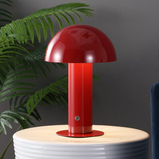 Boletus 10.75" Contemporary Bohemian Rechargeable/Cordless Iron Integrated LED Mushroom Table Lamp