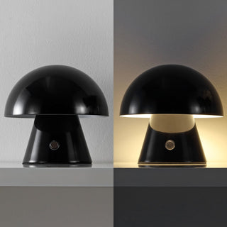 Porcini 7" Contemporary Bohemian Rechargeable/Cordless Iron Integrated LED Mushroom Table Lamp - JONATHAN Y