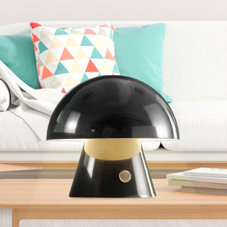 Porcini 7" Contemporary Bohemian Rechargeable/Cordless Iron Integrated LED Mushroom Table Lamp - JONATHAN Y