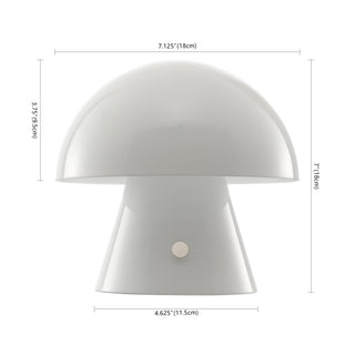 Porcini 7" Contemporary Bohemian Rechargeable/Cordless Iron Integrated LED Mushroom Table Lamp - JONATHAN Y