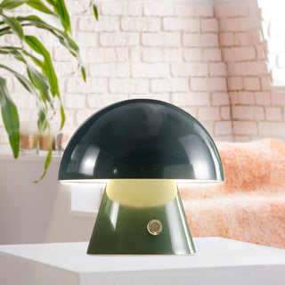 Porcini 7" Contemporary Bohemian Rechargeable/Cordless Iron Integrated LED Mushroom Table Lamp - JONATHAN Y