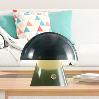 Porcini 7" Contemporary Bohemian Rechargeable/Cordless Iron Integrated LED Mushroom Table Lamp