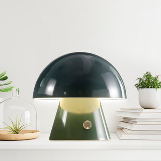 Porcini 7" Contemporary Bohemian Rechargeable/Cordless Iron Integrated LED Mushroom Table Lamp