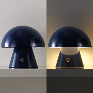 Porcini 7" Contemporary Bohemian Rechargeable/Cordless Iron Integrated LED Mushroom Table Lamp