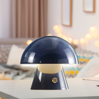 Porcini 7" Contemporary Bohemian Rechargeable/Cordless Iron Integrated LED Mushroom Table Lamp