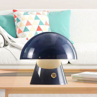 Porcini 7" Contemporary Bohemian Rechargeable/Cordless Iron Integrated LED Mushroom Table Lamp