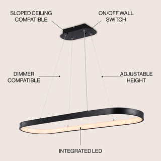 Nolan  Modern Contemporary Iron Integrated LED Pendant - JONATHAN Y