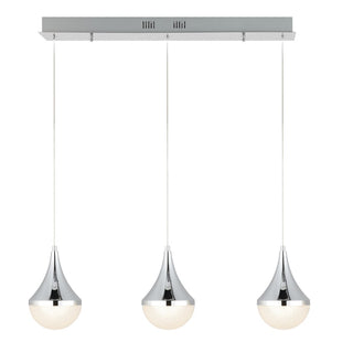 Elyse Teardrop Modern Mid-Century Iron/Acrylic Integrated Linear LED Pendant - JONATHAN Y