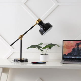 Allegra 18.5" Classic Farmhouse Adjustable Cantilever LED Task Lamp with USB Charging Port - JONATHAN Y