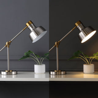 Allegra 18.5" Classic Farmhouse Adjustable Cantilever LED Task Lamp with USB Charging Port - JONATHAN Y