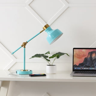 Allegra 18.5" Classic Farmhouse Adjustable Cantilever LED Task Lamp with USB Charging Port - JONATHAN Y