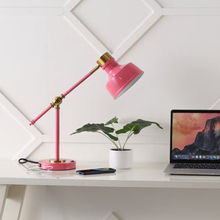 Allegra 18.5" Classic Farmhouse Adjustable Cantilever LED Task Lamp with USB Charging Port - JONATHAN Y