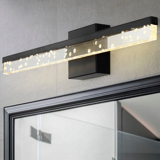 Mario Modern Contemporary 360-Degree Rotatable Iron/Seeded Acrylic Integrated LED Vanity Light - JONATHAN Y