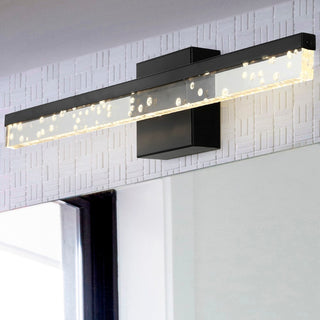 Mario Modern Contemporary 360-Degree Rotatable Iron/Seeded Acrylic Integrated LED Vanity Light - JONATHAN Y