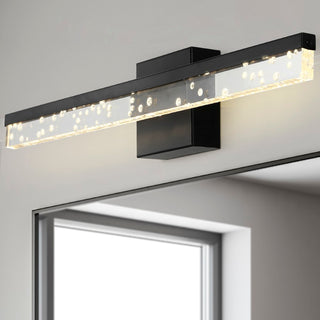 Mario Modern Contemporary 360-Degree Rotatable Iron/Seeded Acrylic Integrated LED Vanity Light - JONATHAN Y