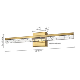 Mario Modern Contemporary 360-Degree Rotatable Iron/Seeded Acrylic Integrated LED Vanity Light - JONATHAN Y