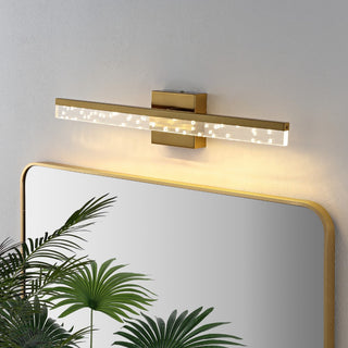 Mario Modern Contemporary 360-Degree Rotatable Iron/Seeded Acrylic Integrated LED Vanity Light - JONATHAN Y