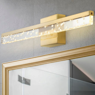 Mario Modern Contemporary 360-Degree Rotatable Iron/Seeded Acrylic Integrated LED Vanity Light - JONATHAN Y
