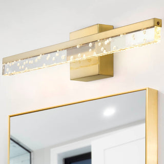 Mario Modern Contemporary 360-Degree Rotatable Iron/Seeded Acrylic Integrated LED Vanity Light - JONATHAN Y