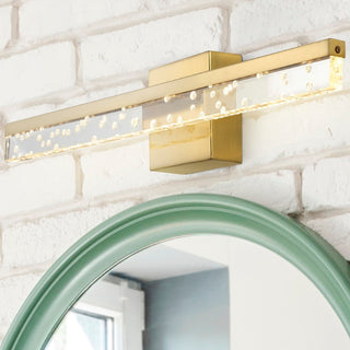 Mario Modern Contemporary 360-Degree Rotatable Iron/Seeded Acrylic Integrated LED Vanity Light - JONATHAN Y
